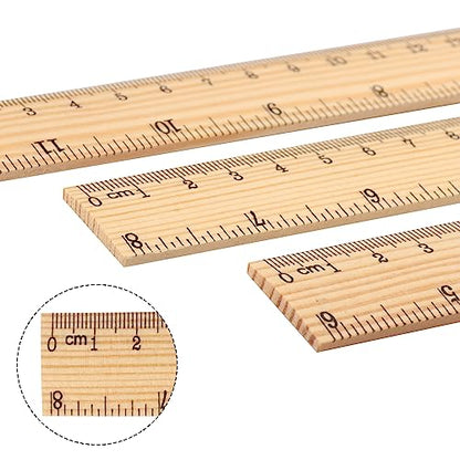 144 Packs Wooden Rulers, 12 Inch Double Sided Wood School Ruler for Home, Student, Office Use, 2 Scale,by,GNIEMCKIN - size: 144 Packs12 Inch