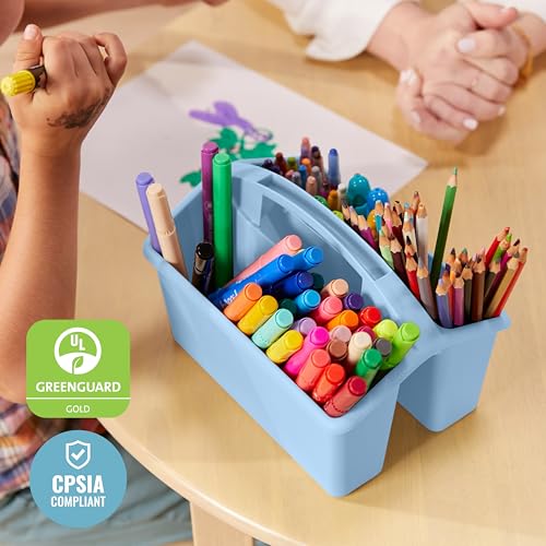 ECR4Kids 4-Compartment Small Storage Caddy Organizer, 6-Pack, Earthtone - color: Earthtone