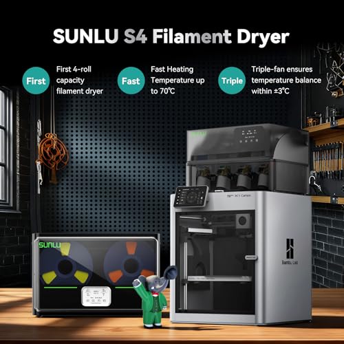 SUNLU Official Filament Dryer S4, for Nylon TPU PLA PETG ABS, (Black) - style: Dry Box-S4 FilaDryer Black