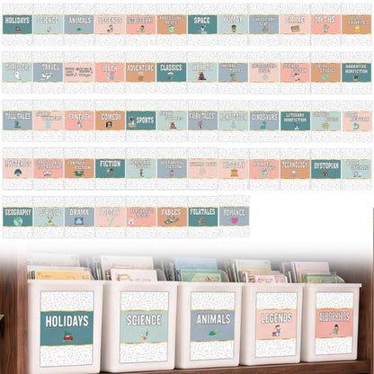 Tinlade 56 Pcs Classroom Reading Corner Label Library, Boho - style: Boho