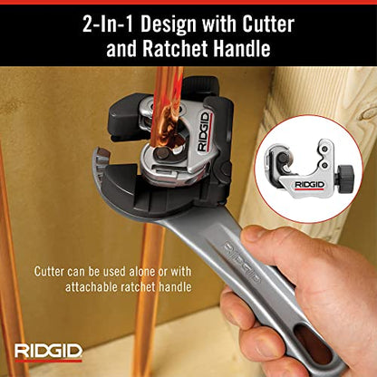RIDGID 32573 Model 118 2-in-1 Close Quarters Tubing Cutter for 1/4" to 1-1/8" Copper, Brass, and Aluminum Tubing, Compact tubing cutter with AUTOFEED - size: 13 x 6.75 x 2 inches