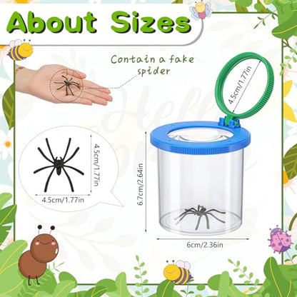 Coopay 32 Pieces Magnifying Insect Box - Bug Viewer, Critter Insect Cage, Container, Bug Catcher Cage, Jar Collecting Kit for Children, Kids Science Nature Exploration Tools - style: 32 Pack Set