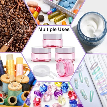 Cosywell Travel Jars Containers 1oz 4 Pieces Plastic Cream Jars, Pink - color: F-1oz Pink