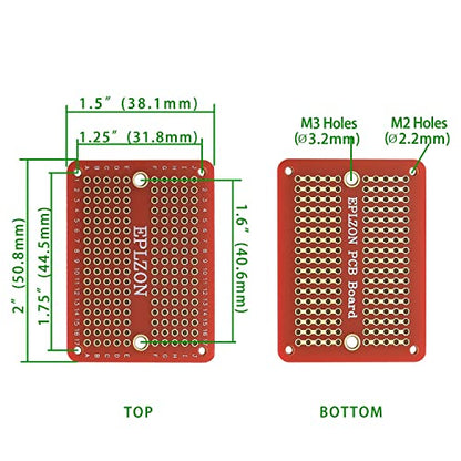 Solderable Breadboard PCB Board Gold-Plated Solder Breadboard for DIY Electronics Projects Apply to Arduino Soldering Projects 3.5"x2.05" (5 Pack + 2 Mini Board,red) - color: Red