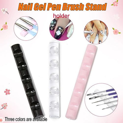 AKOAK 3 Pcs Nail Art Penholder Acrylic Makeup and Nail Brush Organizer Art and Craft Painting/Carving Brush Display Stand Can Hold 5 Individual Brushes