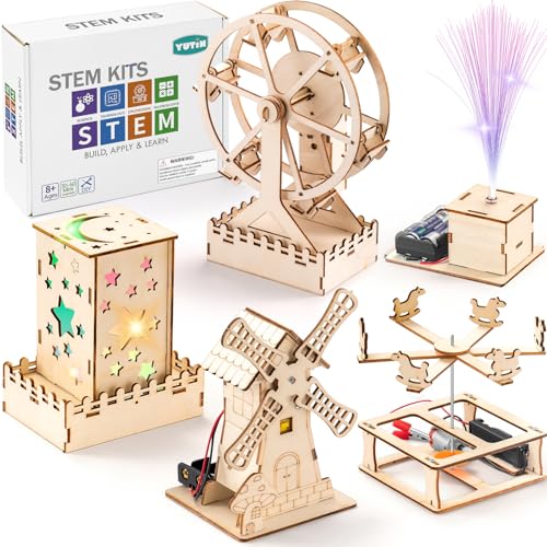 5 Individual STEM Science Kits for Kids, Wood Arts and Craft Kits 8-12