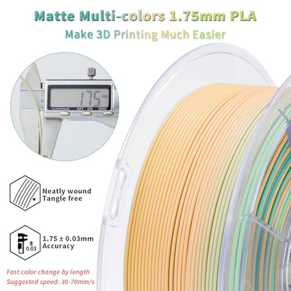 ZIRO Matte PLA Filament, 1.75mm 1kg Fit Most FDM Printer, Cool Daybreak - color: Cool Daybreak (Matte)