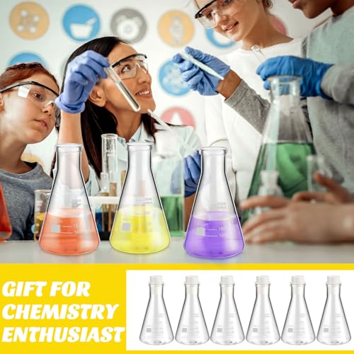 Copkim 25 Pcs Chemistry Flask Glasses, 6 Set 8.5 Oz,Lab Flask