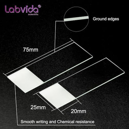 1000pcs Frosted Microscope Slides, Dim.75x25x1mm, LVQ006D - color: LVQ006D