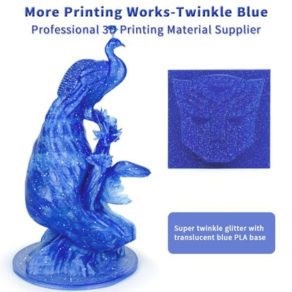 ZIRO 4 Packs Glitter 3D Printer Filament, Twinkle and Diamond Series, 4kg - color: Glitter Pla-4pack (Twinkle Red, Twinkle Blue, Diamond Purple, Diamond Black)