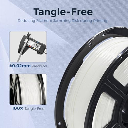 FLASHFORGE PETG Pro Filament 1.75mm White, 3D Printer Filament 1kg (2.2lbs) Spool, Dimensional Accuracy +/- 0.02mm, 3D Printing Filament for Various Mechanical Parts, Waterproof Parts - color: White