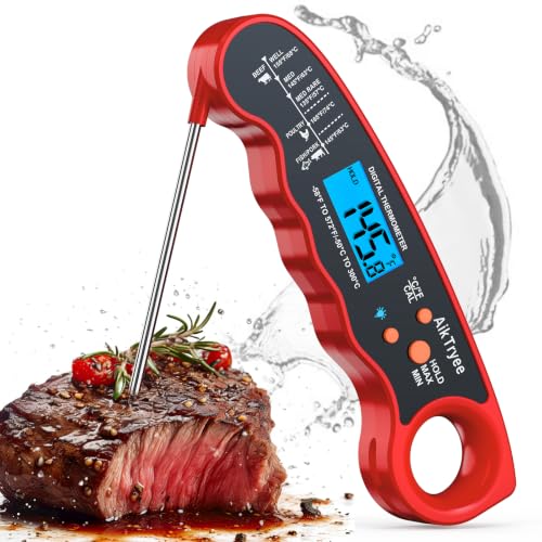 Digital Instant Read Meat Thermometer Kitchen Cooking Food Candy Thermometer for Oil Deep Fry BBQ Grill Smoker Thermometer by AikTryee - color: Red-SR807