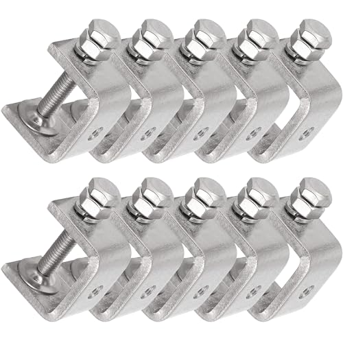 Stainless Steel C Clamps Mini 1 Inch for Mounting, Heavy Duty Metal U Clamps for Metal Working, Small Desk Clamp with Stable Wide Jaw Opening & Protective Pads/I-Beam Design (10pcs) - color: 1 3/16 In-10pcs-30mm