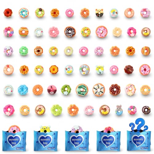 60Pcs Mini Resin Models, Mystery Bag Mini Resin Donut Styles A - color: Multicolor