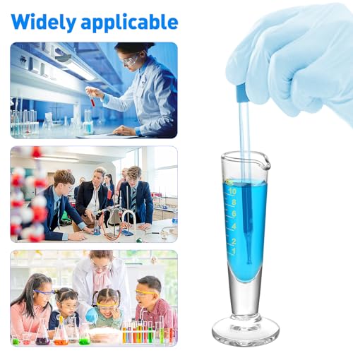 Baluue 10ml Graduated Cylinder, Borosilicate Glass Measuring Cup with Pour Spout, Conical Precise Lab Graduated Measuring Cylinder for Liquid, Science Labware - size: 10ml