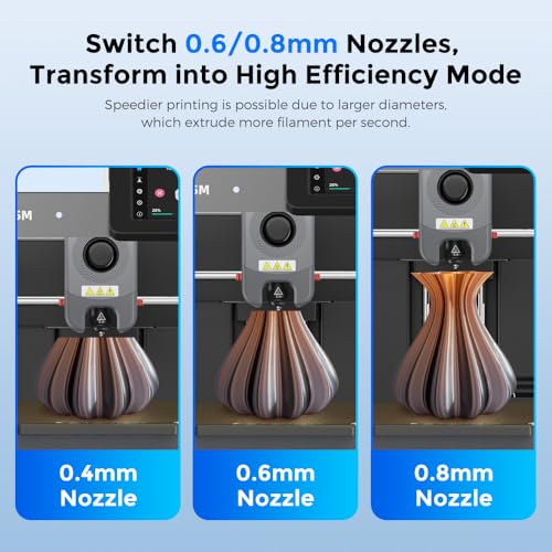 FLASHFORGE Adventurer 5M Nozzle Assembly, 32mm³/s High Flow, 35S Fast-Heat 200℃, 3S Quick-Release 3D Printer Hardened Steel Nozzle Parts for AD5M/ AD5M Pro (0.8mm) - size: 0.8mm