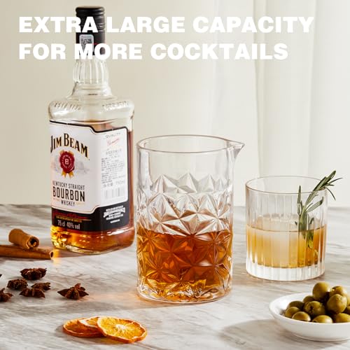 KITESSENSU Cocktail Mmixing Glass 24oz 710ml, Crystal Bartender Accessories - size: 24 Ounces