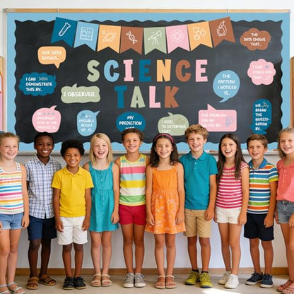 47Pcs Science Talk Bulletin Board Decorations Set, Boho Educational Bulletin Boards for Science Classroom Back to School Elementary Middle School Wall Decor Teacher Must Haves