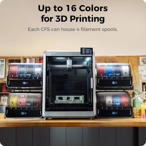 Creality Official CFS Multicolor 3D Printer Automatically Filament System, Moisture-Proof Filament Storage, Supports 4 Parallel Devices for 16 Color Printing, for K2 Plus 3D Printer - style: CFS