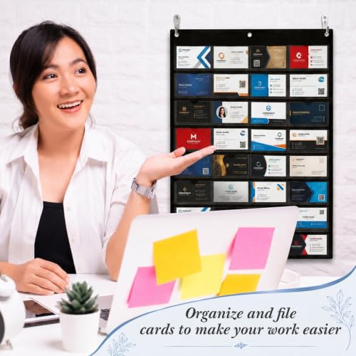 AmazingSpark 2 Pack 3x5 Index Card Holder Sleeve 32 Slot Pocket Chart