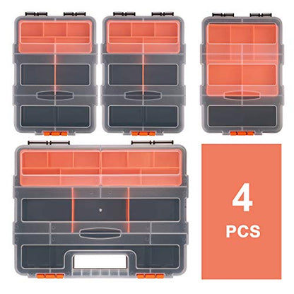 Makitoyo MP009 Hardware & Parts Organizers Versatile and Durable Storage Toolbox, 4PCS Set