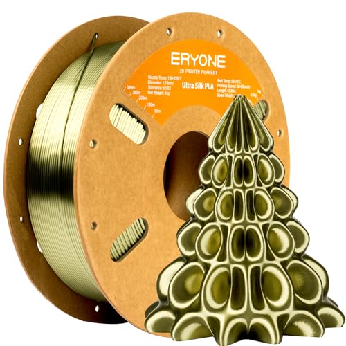ERYONE Silk Filament PLA+ 1.75mm Upgraded Shiny 3D Printer Filament, Gloss Finish, Fit Most FDM Printer Stable Printing,1kg (2.2LBS)/Spool, Bronze - color: Silk Pla+ Bronze