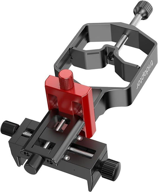 tridaptor - Universal Digiscoping Adapter | High-Precision Phone to Telescope 3-Axis Metal Holder Mount for Spotting Scope Monocular Microscope|Fits 2.4" Eyepiece Max&Most Cell Phone Camera - color: TRIDAPTOR (without Bluetooth)