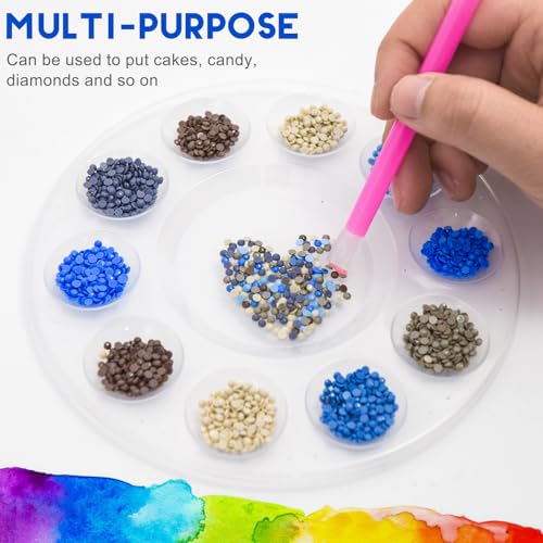 12Pcs Clear Paint Tray Palettes,Plastic Paint Pallets for Kids to Paints - color: 12pcs-clear