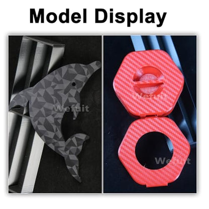 Carbon Fiber + Diamond Hot Bed for Bambu Lab H2D/H2S Build Plate 355x346mm Double Sided PEO PET Build Plate Flexible Removable Spring Steel Heated Bed Printing Platform for Bambus H2D/H2S 3D Printer - size: 355X346mm