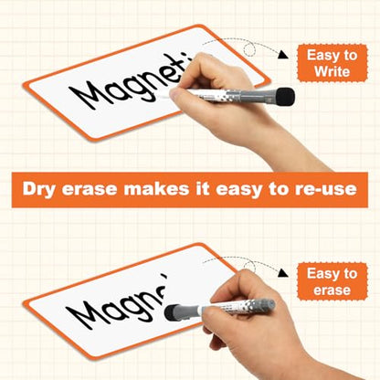 Dry Erase Magnets 12Pack 3x5, Reusable Small Board - color: Color-01-12 Pack, size: Rectangle-3"×5"