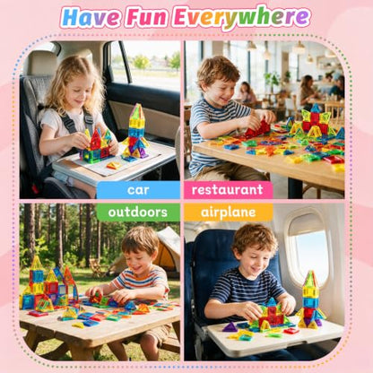 Travel Magnetic Tiles, 26Pcs Mini Magnet Tiles with Case - color: Color-1
