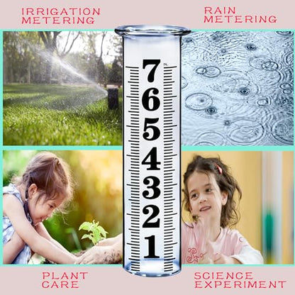JMBay 7 Inch Plastic Rain Gauge Replacement Tube, Upgrade Freeze Proof Outdoor Plastic Rain Gauges Replacement Tube for Garden Yard Home, Crack Resistance Tube Best pcs Tubes with 1 Clean Brush - color: Plastic rain gauge repalcement tube