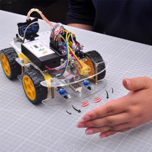 OSOYOO V3 Robot Car Starter Kit for Arduino UNO, WiFi & Bluetooth Smart Robotics Kit with Line Tracking, Ultrasonic Obstacle Avoidance, MPU6050, IR Remote, STEM Coding Learning Kit for Beginners