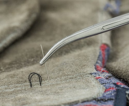 SE 5.5-Inch Stainless Steel Curved Forceps - Self-Locking, Serrated Tip for Precision Grip and Clamping - Perfect for Crafting, Fishing Tasks, Jewelry Making, and More! - - size: 5-1/2", style: Curved
