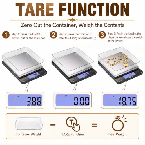 SKEAP Digital Jewelry Scale – 500g x 0.01g Precision Gold Scale for Jewelers & Collectors, Digital Coin Scale with Backlit LCD, Tare Function– Ideal for Gemstones, Bullion & Coins.