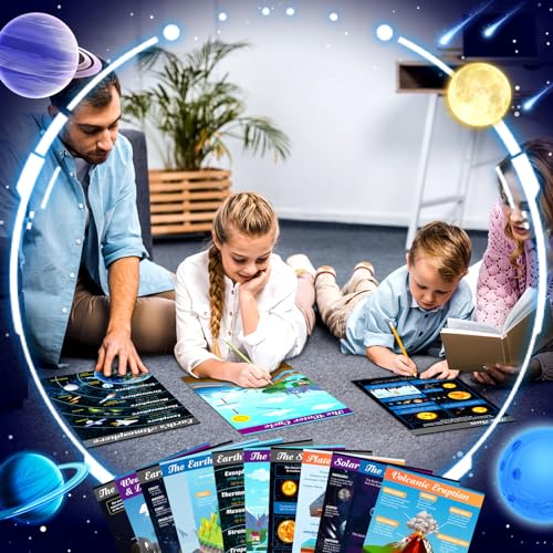Pajean 12 Pcs Earth Science Classroom Decor Geography Learning Chart Poster