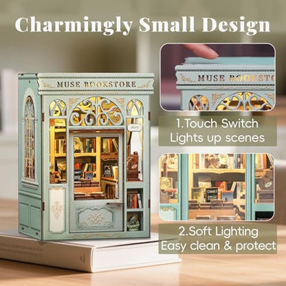 CUTEBEE Book Nook Kit for Adults, DIY Miniature House Kit, Mini House - color: Muse Bookstore