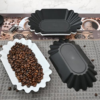 CAFEMASY Coffee Beans Cupping Sample Tray Reusable Plastic Plate for Scooping and Weighing, Display Sample Coffee Beans (5pcs-Black) - color: 5pcs-black