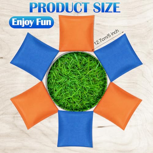 Foilswirl 36 Pcs 5" X 5" Nylon Bean Bags Bulk for Tossing, Blue,Orange - color: Blue,orange, size: 5" X 5"