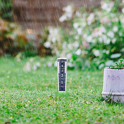 La Crosse 704-1531 Large Magnifying Easy Read 5-Inch Capacity Acrylic Rain Gauge, Black-Blue, Black-Blue - color: Black-blue
