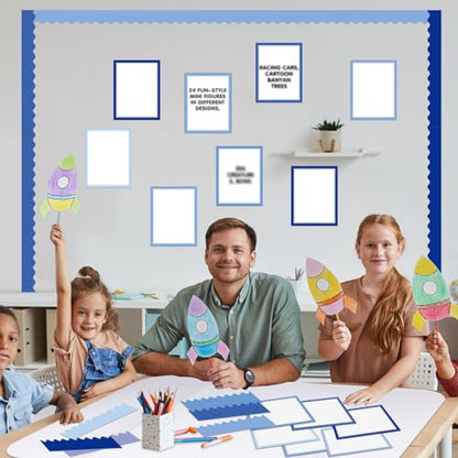 90 Pcs Science Fair Board Supplies Trifold Poster Boards, Blue - color: Blue