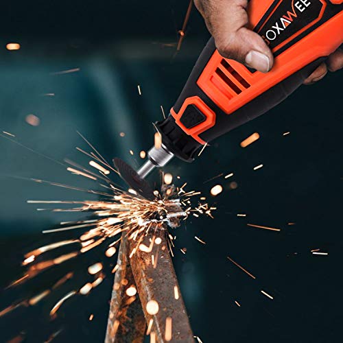 GOXAWEE Mini Power Rotary Tool Kit with Flex Shaft -180Pcs Accessories - color: Orange Rotary Tool Kit