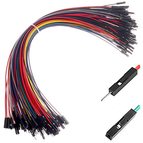 Hellotronics Breadboard Jumper Wires - 120-Pack Mix Pack, 12'' Male to Male, Female to Female, Square Head, 0.1'' 24AWG, 10 Colors (30CM, MMx40 + MFx40 + FFx40) - color: MMx40 + MFx40 + FFx40, 12' Length, size: Length 12'' / 30CM
