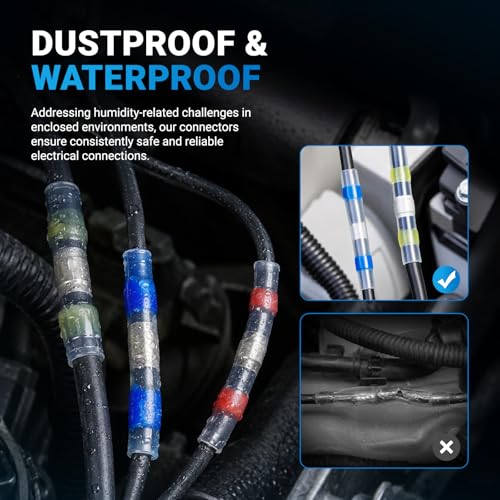 485PCS Solder Seal Wire Connectors with Heat Gun, Waterproof Heat Shrink Kit