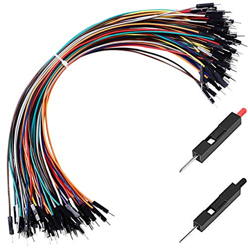 Breadboard Jumper Wires Male to Male 12'' Length 0.1'' Square Head 100-Pack 10 Colors 24AWG by Hellotronics (30CM, 1P M/M) - color: 1P Male-Male, 30CM, size: Length 12'' / 30CM