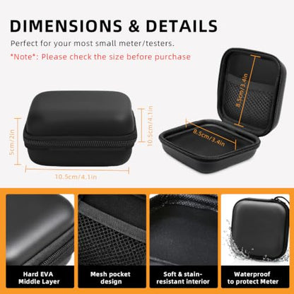 Multi-meter Case, 3.6 In EVA Waterproof Hard Tool Storage Case 1Pcs - color: Black, size: 3.6x3.6x2 in(PU Leather)