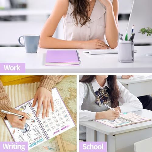AHGXG Dotted Journal, Grid Spiral Notebook, 160 Pages, A5 (5.7" x 8.3") - color: Purple, style: A5-Dotted