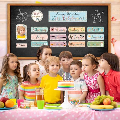 Outus 60 Pcs Happy Birthday Bulletin Board Decorations Set - color: Boho