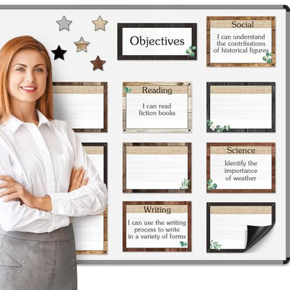 16 Pcs Magnetic Write Wipe Organization Chart, Farmhouse - style: Farmhouse