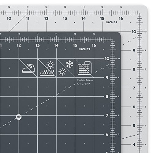 ARTEZA Double-Sided Self-Healing Cutting Mat, 12 x 18 in, 3 mm, Non-Slip - size: 12"L x 12"W